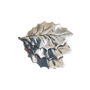 Broche 3 Feuilles Argentées