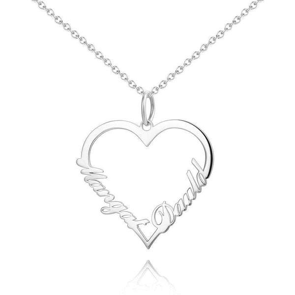 Collier Coeur avec Prénom Argent