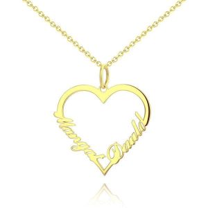 Collier Coeur avec Prénom plaqué or