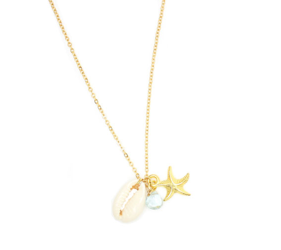 collier femme aigue marine or – Image 2
