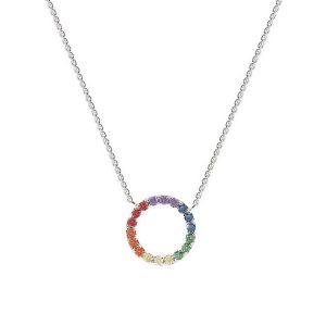 Collier arc en ciel – cercle argent