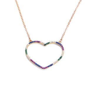 Collier arc en ciel – coeur