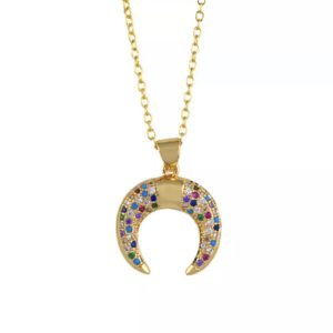 Collier arc en ciel – corne lune
