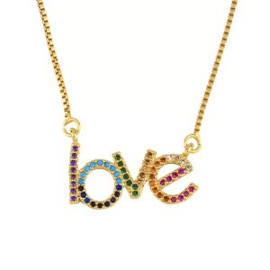 Collier arc en ciel – love