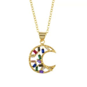 Collier arc en ciel -lune