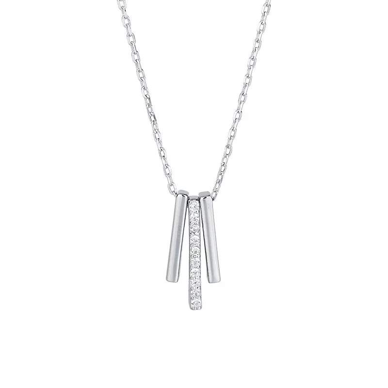 Collier argent femme- pendentif barre