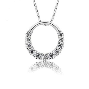 Collier argent femme- pendentif cercle oxyde de zirconium