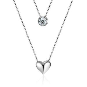 Collier argent femme- pendentif cristaux Swarovski