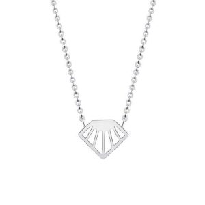 Collier argent femme- pendentif géométrique