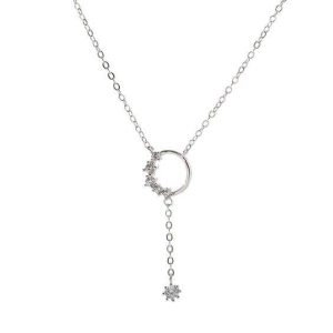 Collier argent femme- pendentif strass