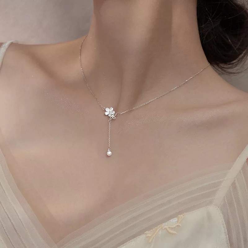 Collier argent fleur – Image 2