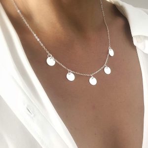 Collier argenté médaillons