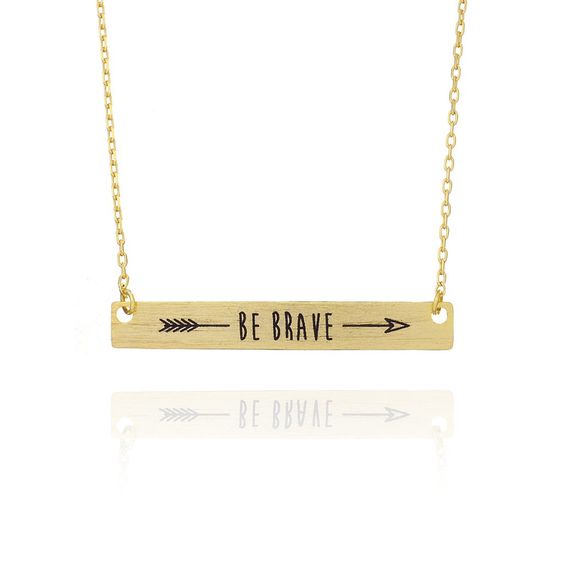 Collier femme brave or