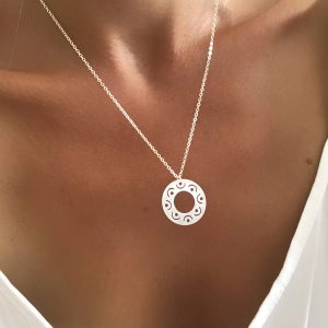 Collier cercle Ethnique argent