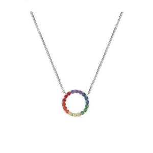 Collier cercle multicolore en argent 925
