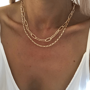 Collier chaine à grosses mailles ovales