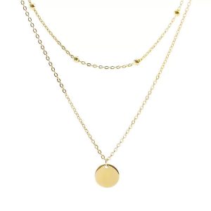 Collier chaine satellite médaille