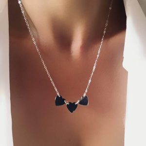 Collier coeurs argent