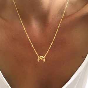 Collier croissant de lune doré