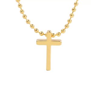 Collier croix argent plaqué or