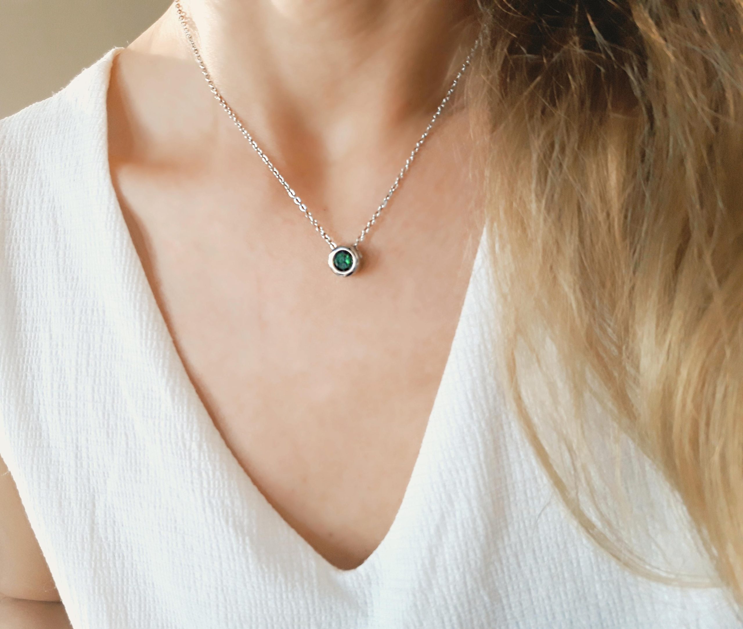 Collier fantaisie vert – Image 2