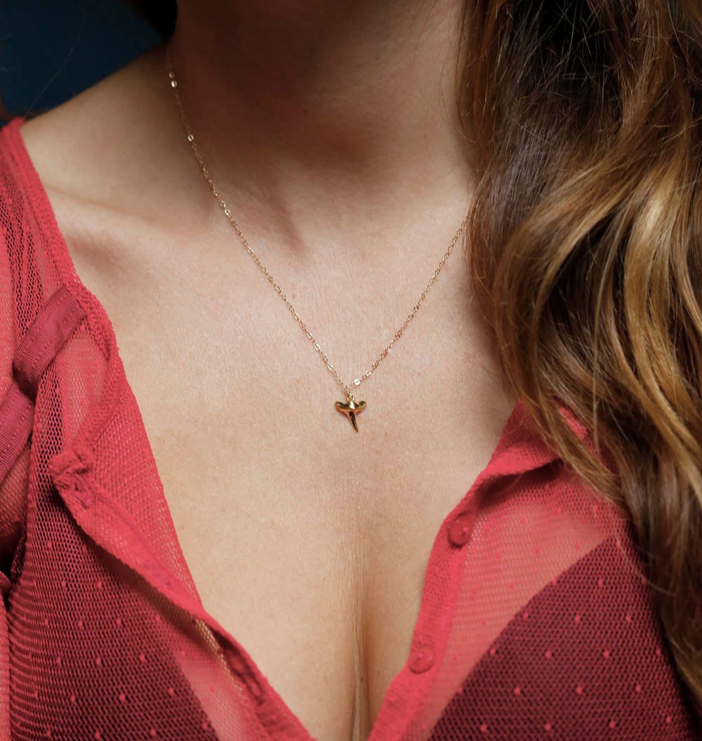 Collier fantaisie dent requin argent – Image 2