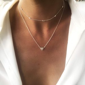 Collier double rang argenté