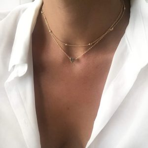 Collier double rang doré
