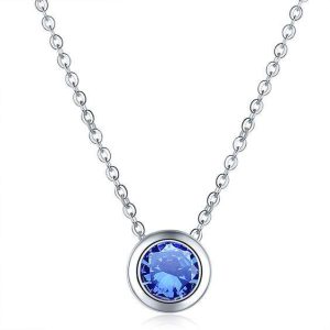 Collier fantaisie bleu klein