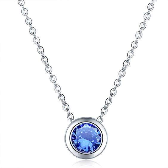 Collier fantaisie bleu klein