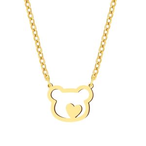 Collier fantaisie femme- pendentif acier
