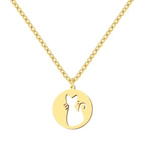 Collier fantaisie femme- pendentif chat