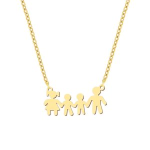 Collier fantaisie femme- pendentif famille