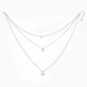 Collier femme 3 rangs argent