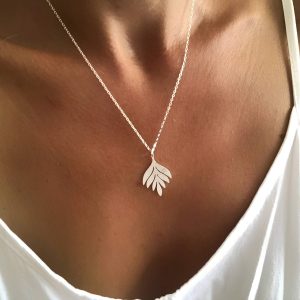 Collier feuille argent
