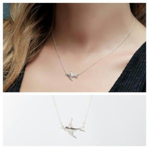 Collier femme hirondelle argent
