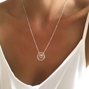Collier original coeur argent