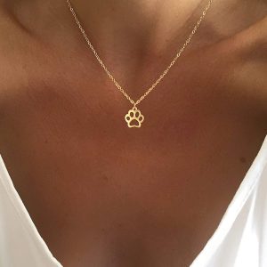 Collier patte de chien doré