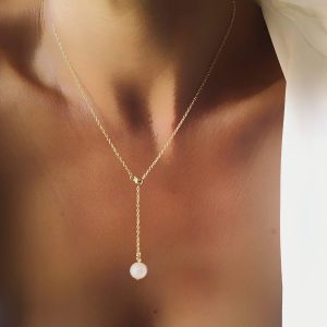 Collier perle fine blanche or