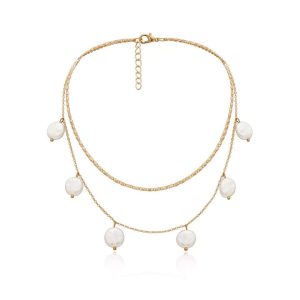 Collier perles blanches fantaisie