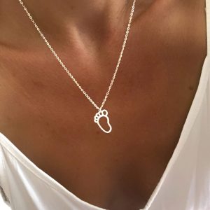 Collier pied de bébé argent