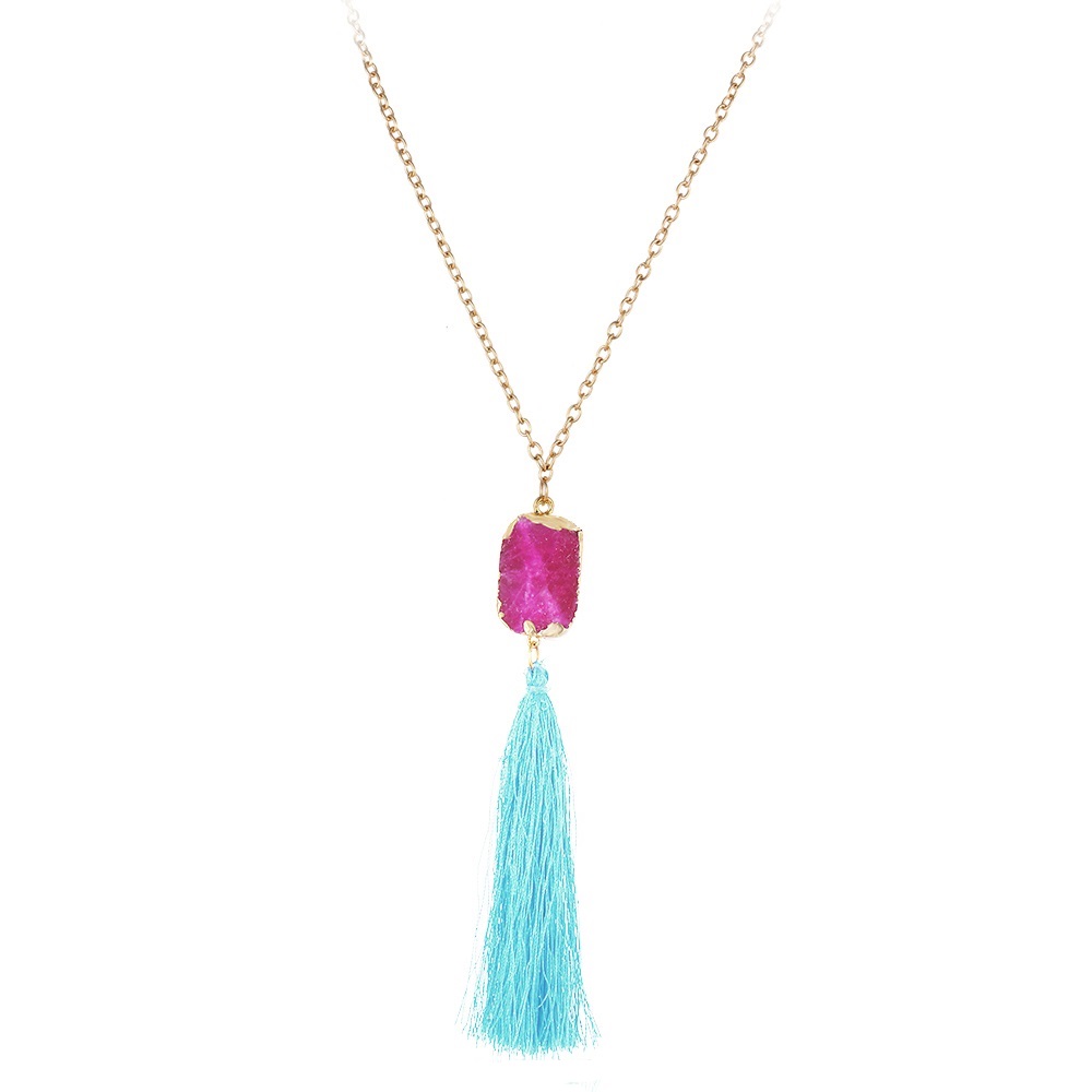 Collier boheme pompom femme