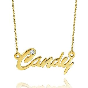 Collier prénom avec oxyde de zirconium