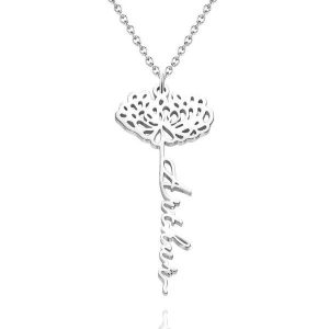 Collier prénom fleur