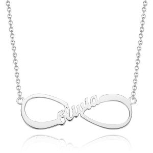 Collier prénom infini acier