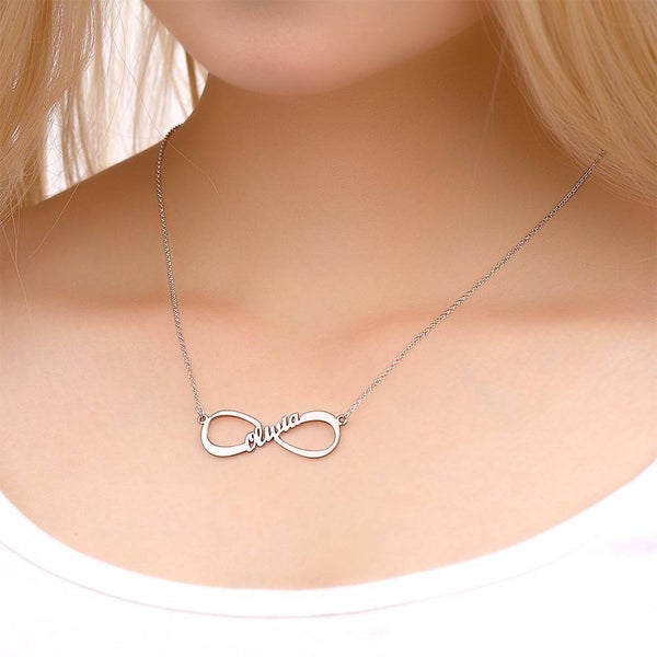 Collier prénom infini acier – Image 2