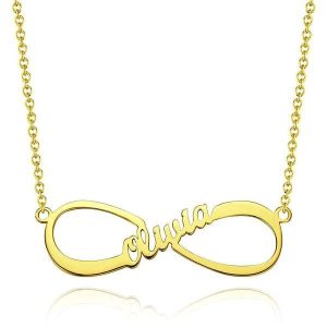 Collier prénom infini acier plaqué or