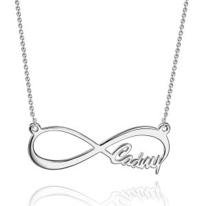 Collier prénom infini argent