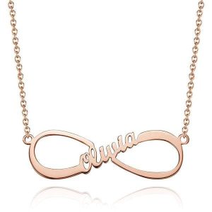 Collier prénom infini or rose