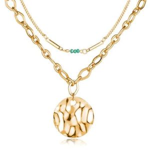 Collier ras de cou 2 rangs chaînes or